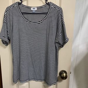 Old Navy Black & White Striped Top